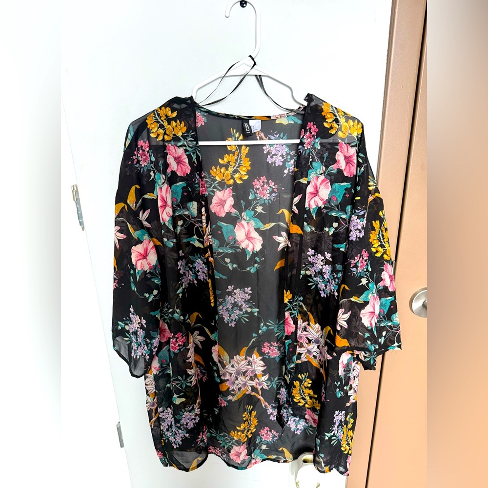 H & M Floral Sheer Kimono